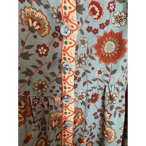 SPELL & THE GYPSY COLLECTIVE - LADY UNTAMED BUTTON DOWN MIDI DRESS -MATCHA - Med - Picture 10 of 10